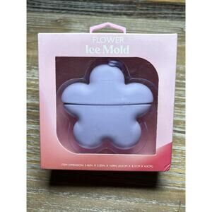 Silicone Flower Ice Cube Mold Tray Purple Washable Floral Shape 1 Hole